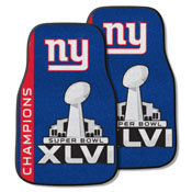 New York Giants Front Carpet Car Mat Set - 2 Pieces, 2012 Super Bowl XLVI Champions, 13390