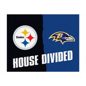 NFL - Pittsburgh Steelers - Baltimore Ravens House Divided Rugs 33.75"x42.5", 13535
