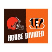NFL - Cincinnati Bengals - Cleveland Browns House Divided Rugs 33.75"x42.5", 15554