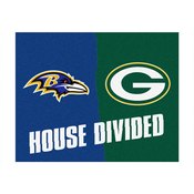 NFL - Baltimore Ravens - Green Bay Packers House Divided Rugs 33.75"x42.5", 15646