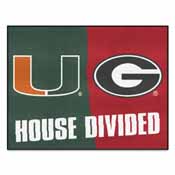 Miami Hurricanes - Georgia Bulldogs House Divided Rugs 33.75"x42.5", 15670