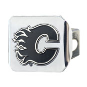 Calgary Flames Chrome Metal Hitch Cover with Chrome Metal 3D Emblem, 17000