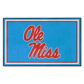 Ole Miss Rebels 4ft. x 6ft. Plush Area Rug, Light Blue Alternate, 176-F312