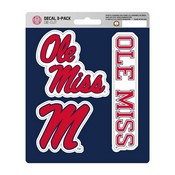 Ole Miss Rebels 3 Piece Decal Sticker Set, 176-F602.3