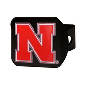 Nebraska Cornhuskers Black Metal Hitch Cover - 3D Color Emblem, 182-F108-BLK