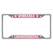 Nebraska Cornhuskers Chrome Metal License Plate Frame, 6.25in x 12.25in, 182-F128-CRM