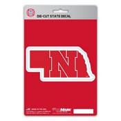Nebraska Cornhuskers Team State Shape Decal Sticker, 182-F602-SH