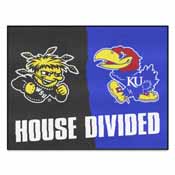 Wichita State / Kansas House Divided Rug 33.75"x42.5", 18686