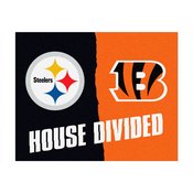 NFL - Pittsburgh Steelers/Cincinnati Bengals House Divided Rugs 33.75"x42.5", 18687