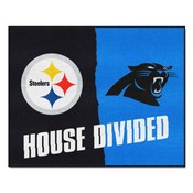 NFL - Pittsburgh Steelers/Carolina Panthers House Divided Rugs 33.75"x42.5", 19297