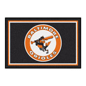 Baltimore Orioles 4ft. x 6ft. Plush Area Rug 1975 Retro Logo, 2048