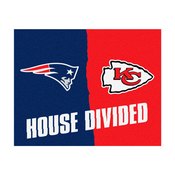 NFL - Patriots - Cheifs House Divided Rug 33.75"x42.5", 22315