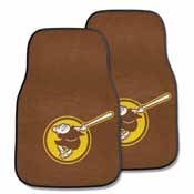 MLB - San Diego Padres Brown/Yellow 2-PC Carpeted Car Mats 17"x27", 22336