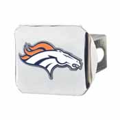 NFL - Denver Broncos Color Hitch Cover - Chrome3.4"x4", 22555
