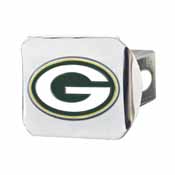 NFL - Green Bay Packers Color Hitch Cover - Chrome3.4"x4", 22561