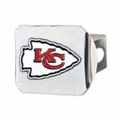 NFL - Kansas City Chiefs Color Hitch Cover - Chrome3.4"x4", 22573