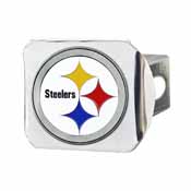 NFL - Pittsburgh Steelers Color Hitch Cover - Chrome3.4"x4", 22603