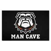 Georgia Black New Bulldog Man Cave Starter Rug 19"x30", 22875