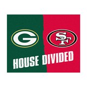 NFL House Divided - Packers / 49ers House Divided Mat 33.75"x42.5", 27591