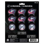 NHL - Columbus Blue Jackets Mini Decal 12-pk 5 x 6.25 12 Various Logos / Wordmark, 30788