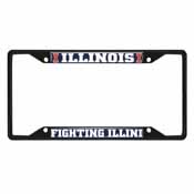 Illinois Illini Metal License Plate Frame Black Finish, 31252