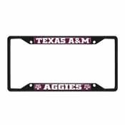 Texas A&M Aggies Metal License Plate Frame Black Finish, 31285