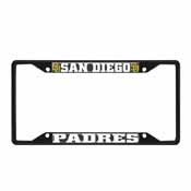 San Diego Padres Metal License Plate Frame Black Finish, 31318