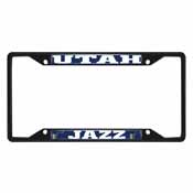 Utah Jazz Metal License Plate Frame Black Finish, 31342