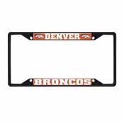 Denver Broncos Metal License Plate Frame Black Finish, 31352