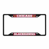 Chicago Blackhawks Metal License Plate Frame Black Finish, 31380