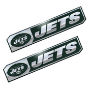 New York Jets 2 Piece Heavy Duty Aluminum Embossed Truck Emblem Set, 31396