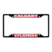 Calgary Flames Metal License Plate Frame Black Finish, 31828