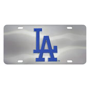 Los Angeles Dodgers 3D Stainless Steel License Plate - LA Cap Logo, 31891
