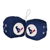 Houston Texans Team Color Fuzzy Dice Dcor 3" Set, 31980
