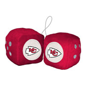 Kansas City Chiefs Team Color Fuzzy Dice Dcor 3" Set, 31983