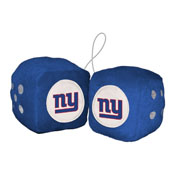 New York Giants Team Color Fuzzy Dice Dcor 3" Set, 31991