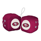San Francisco 49ers Team Color Fuzzy Dice Dcor 3" Set, 31995