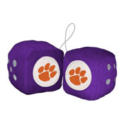 Clemson Team Color Fuzzy Dice Dcor 3" Set, 32007