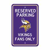 Minnesota Vikings Team Color Reserved Parking Sign Dcor 18in. X 11.5in. Lightweight, 32169