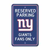 New York Giants Team Color Reserved Parking Sign Dcor 18in. X 11.5in. Lightweight, 32172