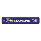 Baltimore Ravens Team Color Street Sign Dcor 4in. X 24in. Lightweight, 32202