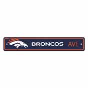 Denver Broncos Team Color Street Sign Dcor 4in. X 24in. Lightweight, 32209