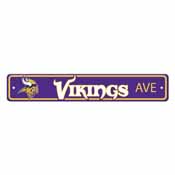 Minnesota Vikings Team Color Street Sign Dcor 4in. X 24in. Lightweight, 32220
