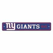 New York Giants Team Color Street Sign Dcor 4in. X 24in. Lightweight, 32223