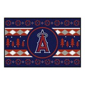 Los Angeles Angels Holiday Sweater Starter Mat Accent Rug - 19in. x 30in. - Navy, 32403