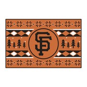 San Francisco Giants Holiday Sweater Starter Mat Accent Rug - 19in. x 30in. - SF Hat Logo, Orange, 32424