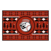 Cincinnati Reds Holiday Sweater Starter Mat Accent Rug - 19in. x 30in. - "Mr. Red Head" Alternative Logo, 32444