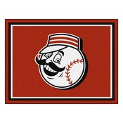 Cincinnati Reds 8ft. x 10 ft. Plush Area Rug - "Mr. Red Head" Alternative Logo, 32454