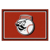 Cincinnati Reds 5ft. x 8 ft. Plush Area Rug - "Mr. Red Head" Alternative Logo, 32455