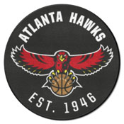 NBA Retro Atlanta Hawks Roundel Rug - 27in. Diameter, AGS-35207